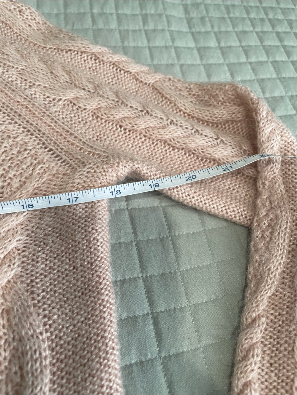 H&M Pale Pink Mohair Blend Cable Knit Sweater - Size S - Picture 8 of 10